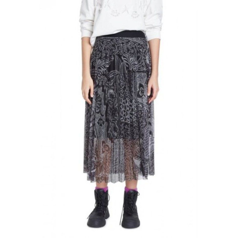 Desigual Women's Fabiola Pleated Midi Skirt